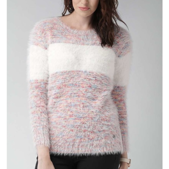 Mast & Harbour Sweater Super Soft Blue and Multicolor Speckle Size Small - Picture 2 of 7